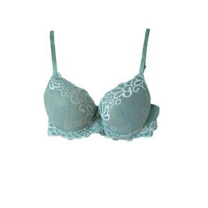 Hush intimates 34C women's push up bra green lace